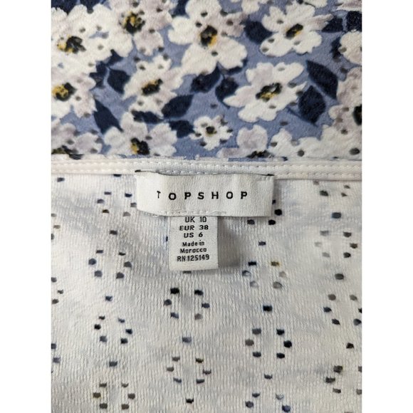 Topshop Floral Ruched Eyelet Crop Top 6 - Picture 7 of 8